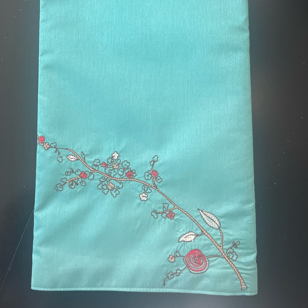 NWT Lenox Chirp Turquoise Table Runner, 19x70 - Picture 9 of 13